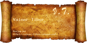 Vainer Tibor névjegykártya